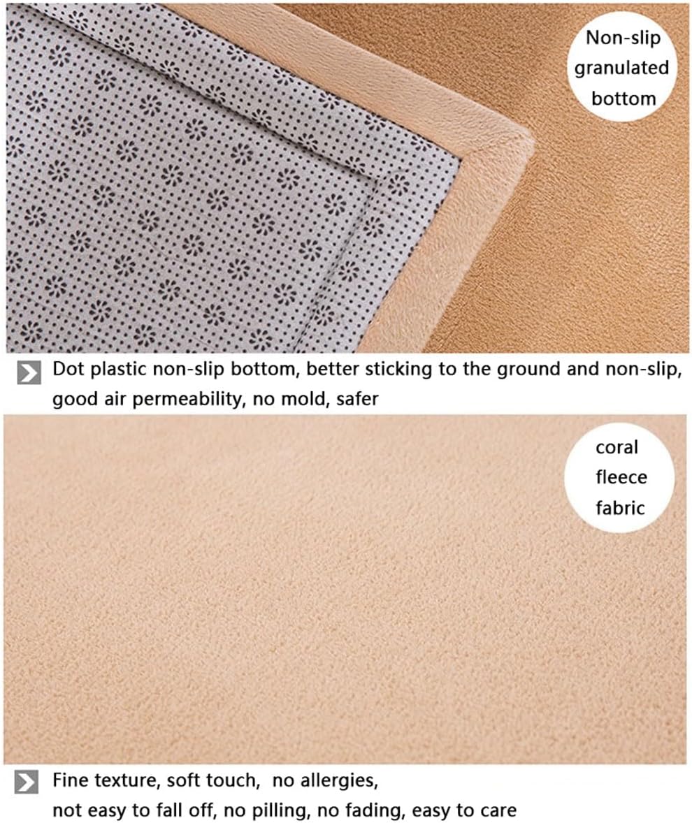 Crawling Mat for Baby Non-Slip，Nursery Rug，Coral Velvet Area Rugs，2cm Thick Kids Carpet