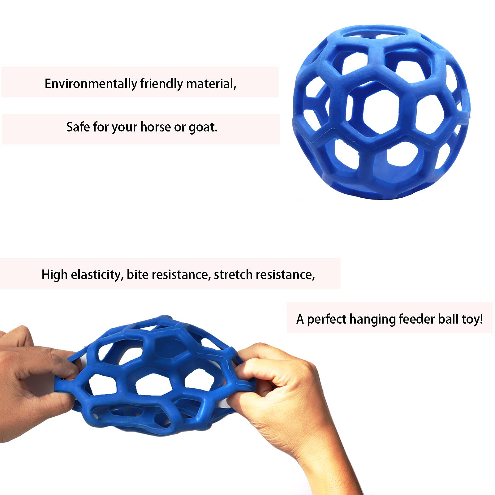 Besimple 2 palline da fieno per cavalli, capre, pecore, per alleviare lo stress (blu)