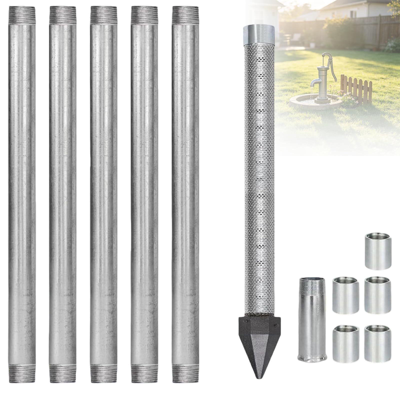 Kit de Pointe filtrante pour puits Peu Profond,kit puits Pointe filtrante