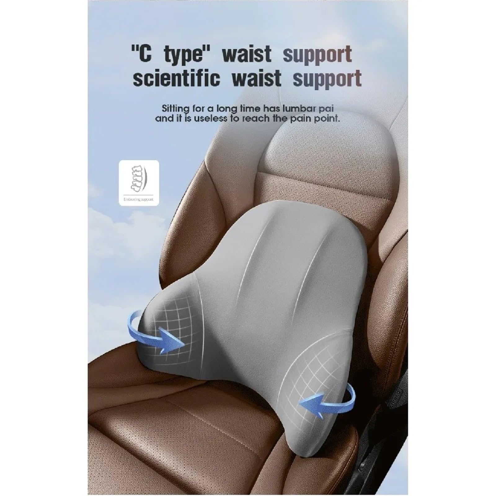 Cervical Reposacabezas Cojín para reposacabezas de Coche, Almohada Soporte Lumbar Espuma viscoelástica, Suave para el Cuello, cómoda para Viajes en casa y Oficina(Brown Suit)
