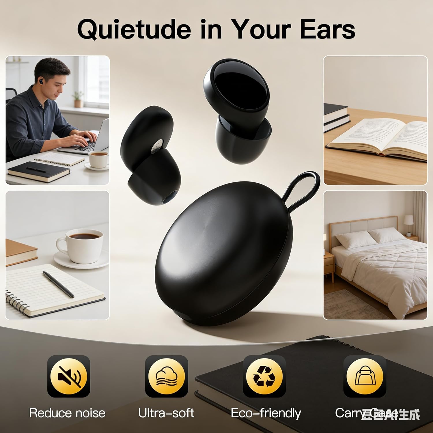 Durable Reusable Ear Plugs for Quiet Focus, Peaceful Sleep and Daily Comfort, Soft Silicone Noise Blocking for Home and Travel Use
