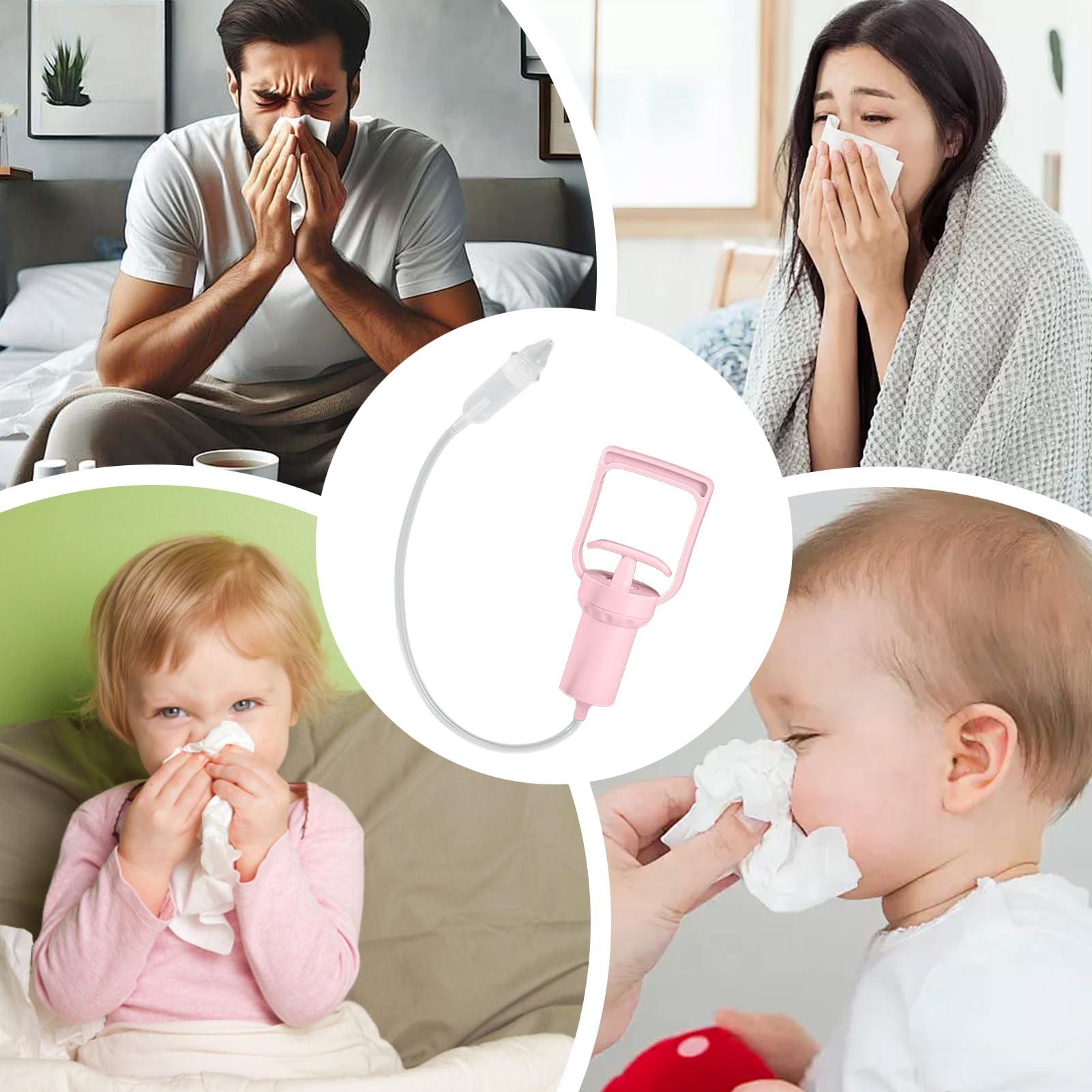 Aspirateur De Nez Pour Bébé, Nettoyeur De Nez Pour Bébé | Aspirateur Nasal Portable Avec Tireur De Main, Nettoyant De Morve À Vide Réutilisable, Forte Aspiration, Pour Les Adultes