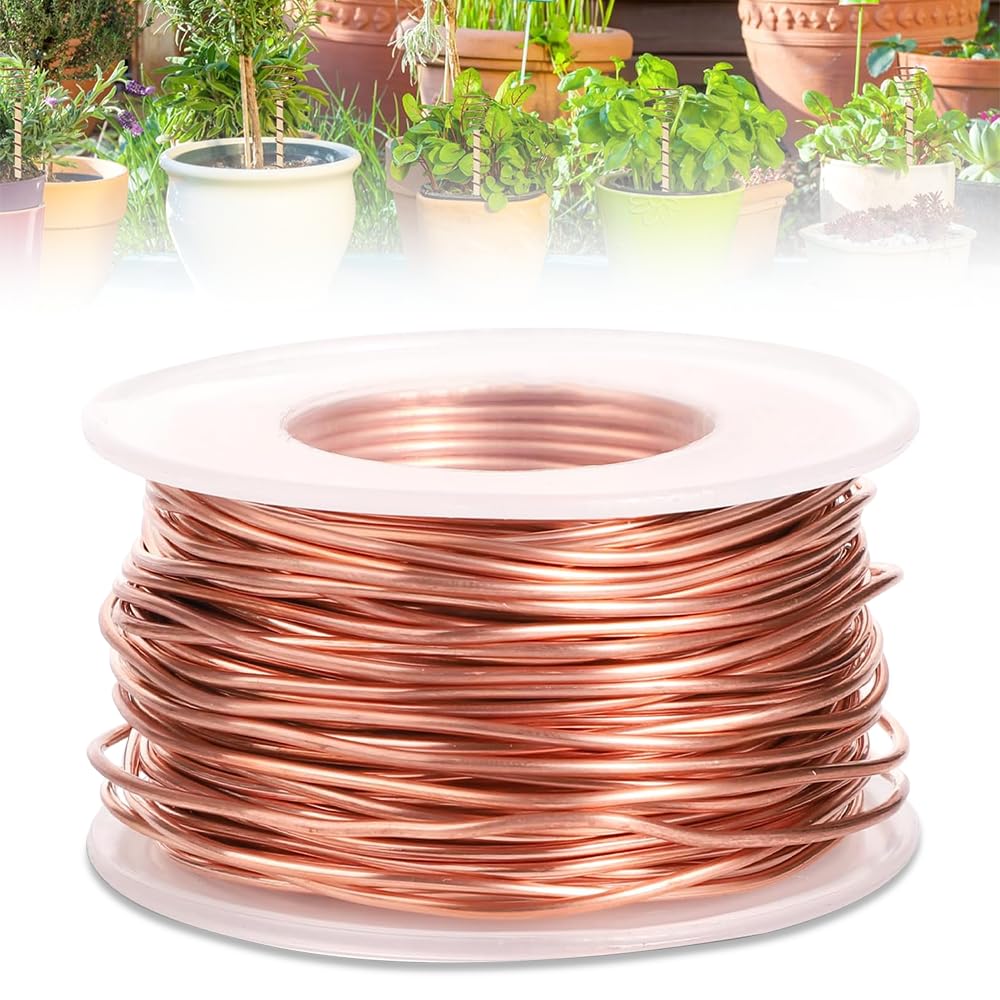 20m Alambre de Cobre Puro 99,9% Calibre 16/1.3mm de Elettrocoltura para Jardín, Plantas y Cultivos de Verduras