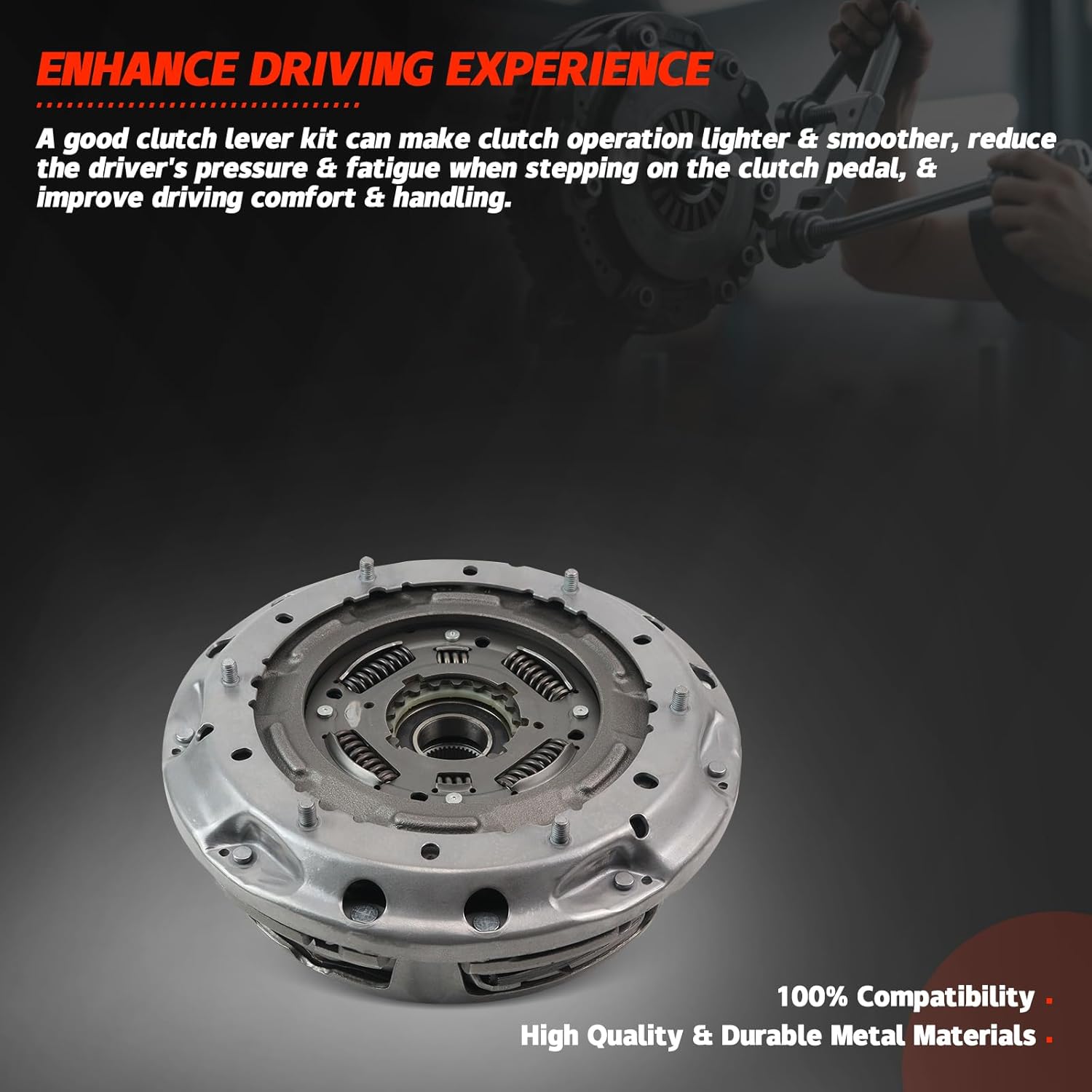 6DCT250 DPS6 Auto Transmission Clutch Kit with Clutch Release Fork Lever Compatible with 2013-2018 Ford Fiesta, 2012-2018 Focus, 2013-2017 EcoSport, 2012-2016 B-MAX, 2014-2016 C-MAX, 602000800