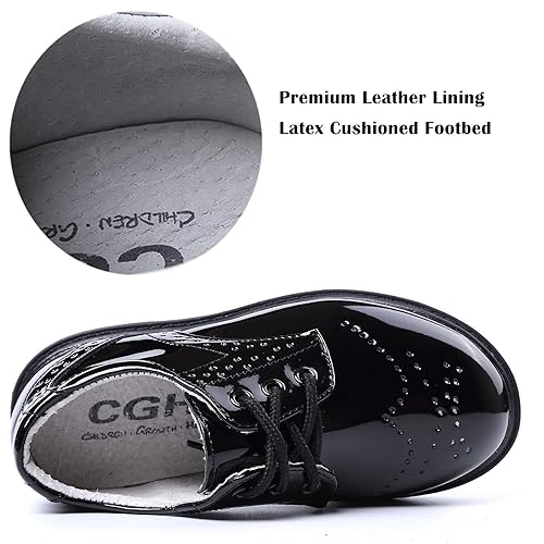 DADAWEN Children's Boy's Girl's Lace-Up School Uniform Shoes Comfort Oxford Dress Shoes (Toddler/Little Kid/Big Kid)