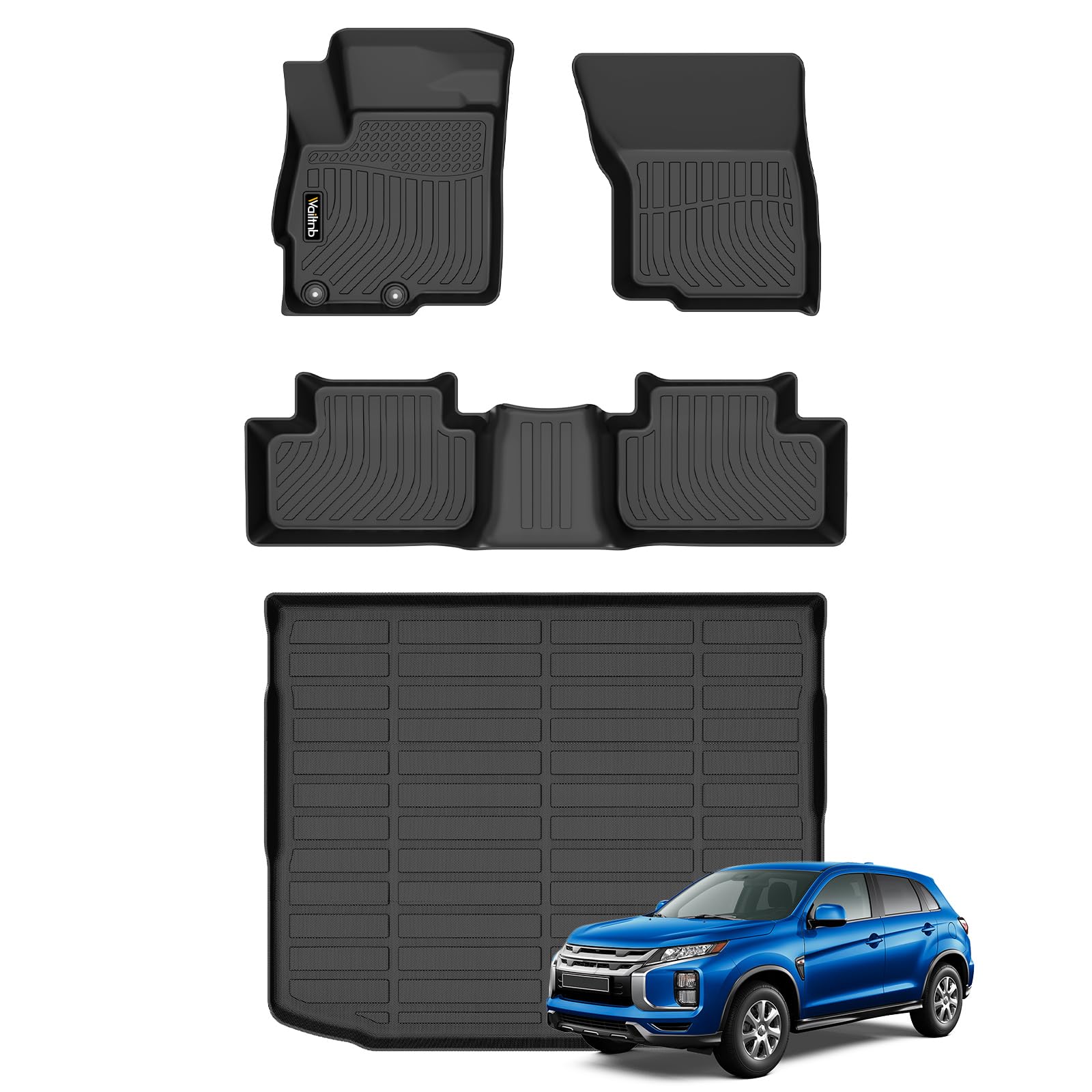 Floor Mats &amp; Cargo Liner for Mitsubishi Outlander Sport 2011-2026 (Only Sport) All Weather Liners Custom Fit Outlander Sport 2011-2026 Durable Accessories