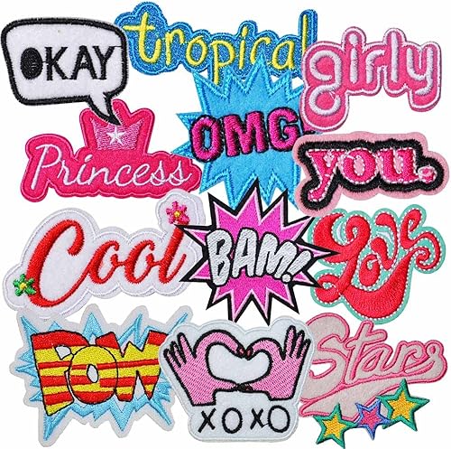 Parches bordados coloridos y lindos dibujos animados para planchar con apliques surtidos bordados decorativos para coser para ropa, vestido,