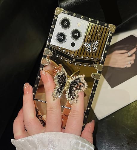 Miniatura 9 de Funda para iPhone 12 Pro Max de 6.7 pulgadas, de lujo, cuadrada, con purpurina de diamante, suave, cubierta para tronco de TPU con agarre de anillo