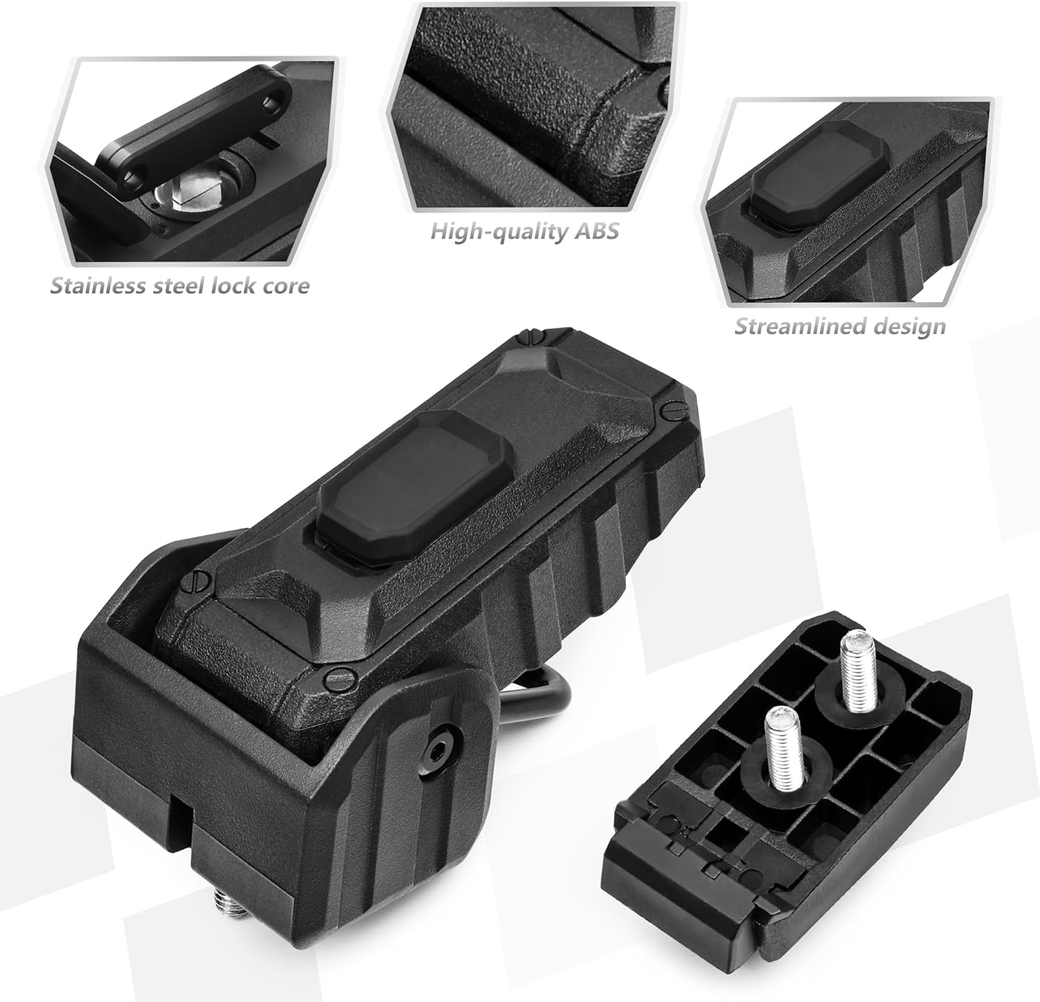 JL Hood Latch with Keys, Hood Lock Replacement OEM Hood Latches Locking Hood Latches for 2018-2026 Jeep Wrangler JL 4XE Gladiator JT Accessories, Anti-Theft, Eliminate Hood Flutter Bounce