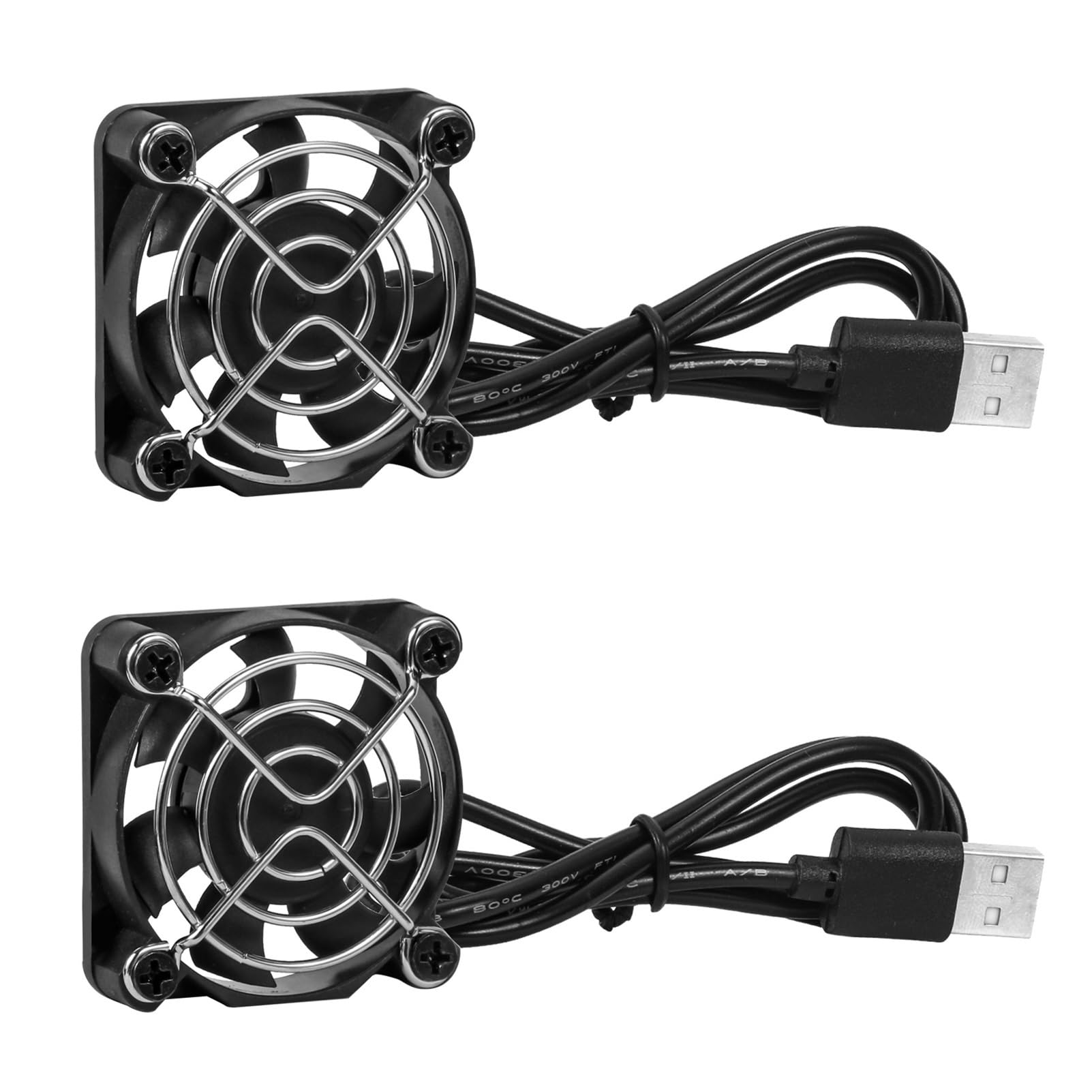 TYHUJKKL 2pcs 50mm 5cm 5010 DC5V USB Connector Quiet Cooling Fan Dual Ball Bearing