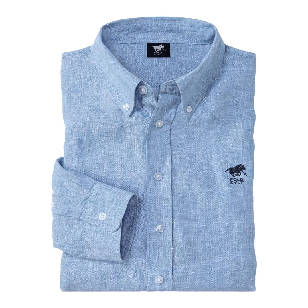 Herren Baumwoll-Leinen-Hemd Langarm, leichtes Sommerhemd mit Leinen, lässig-Elegante Herrenmode mit Thermoregulation für warme Tage, Gr. M - XXXL