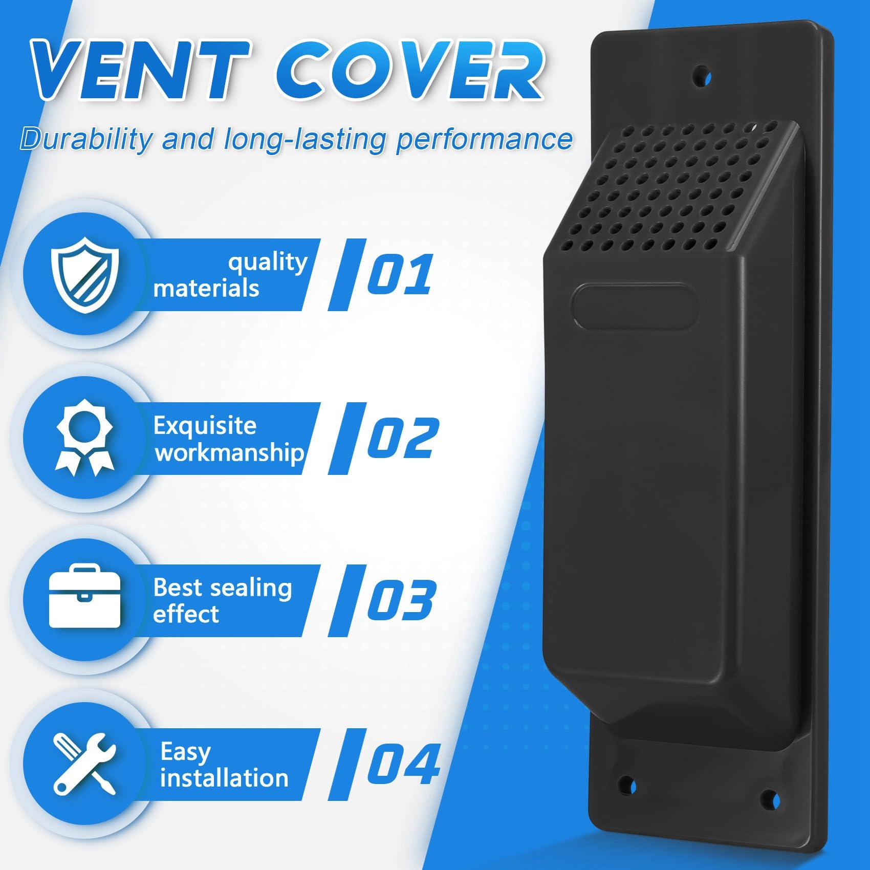 Kit de Ventilation pour Conteneur D'Expédition 24 Pièces, Accessoires de Conteneur D'Expédition Robustes, Kit de Ventilation à Flux Noir