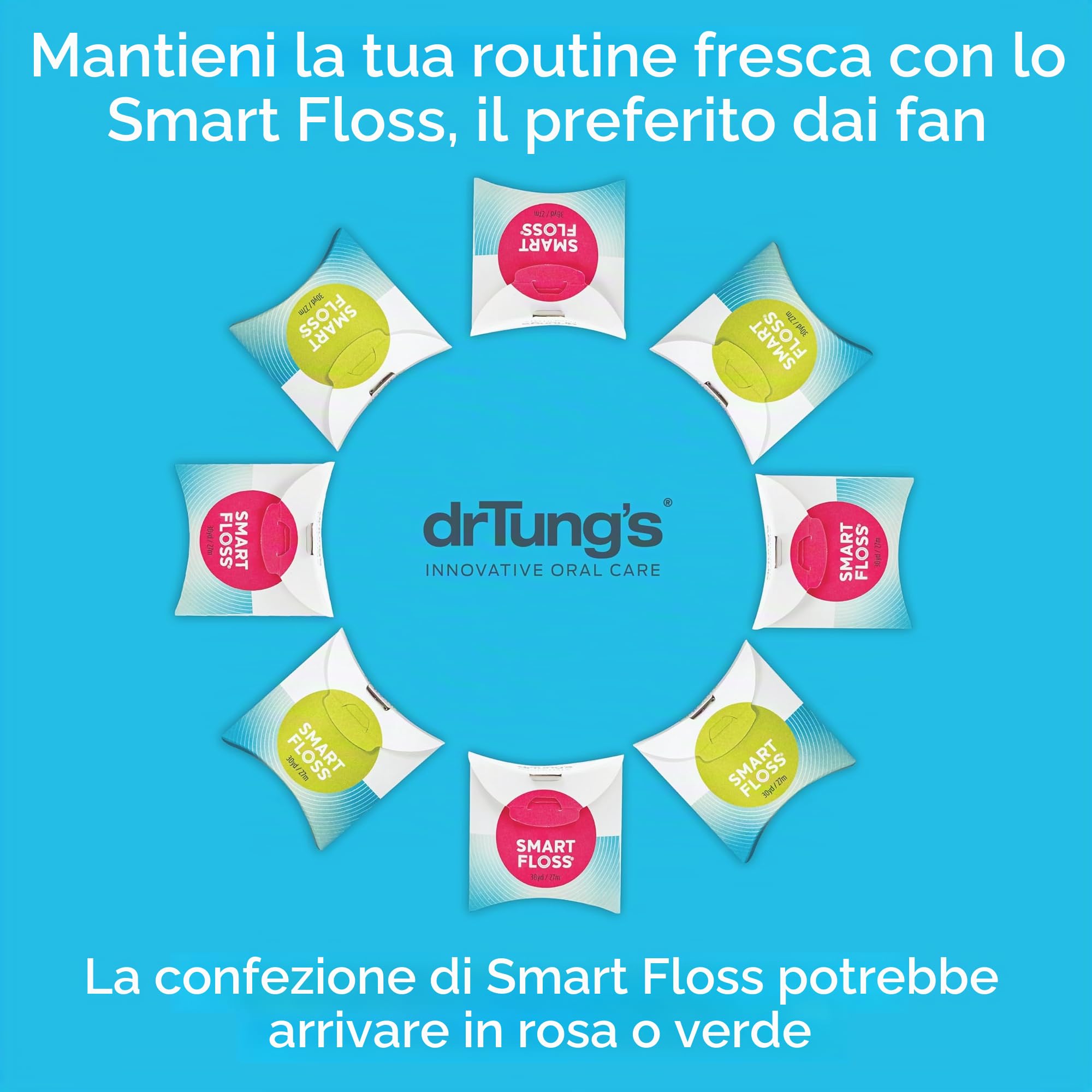 Dr. Tung's Smart Floss, 30 m, sapore di cardamomo naturale 1 ea colori possono variare (confezione da 2)