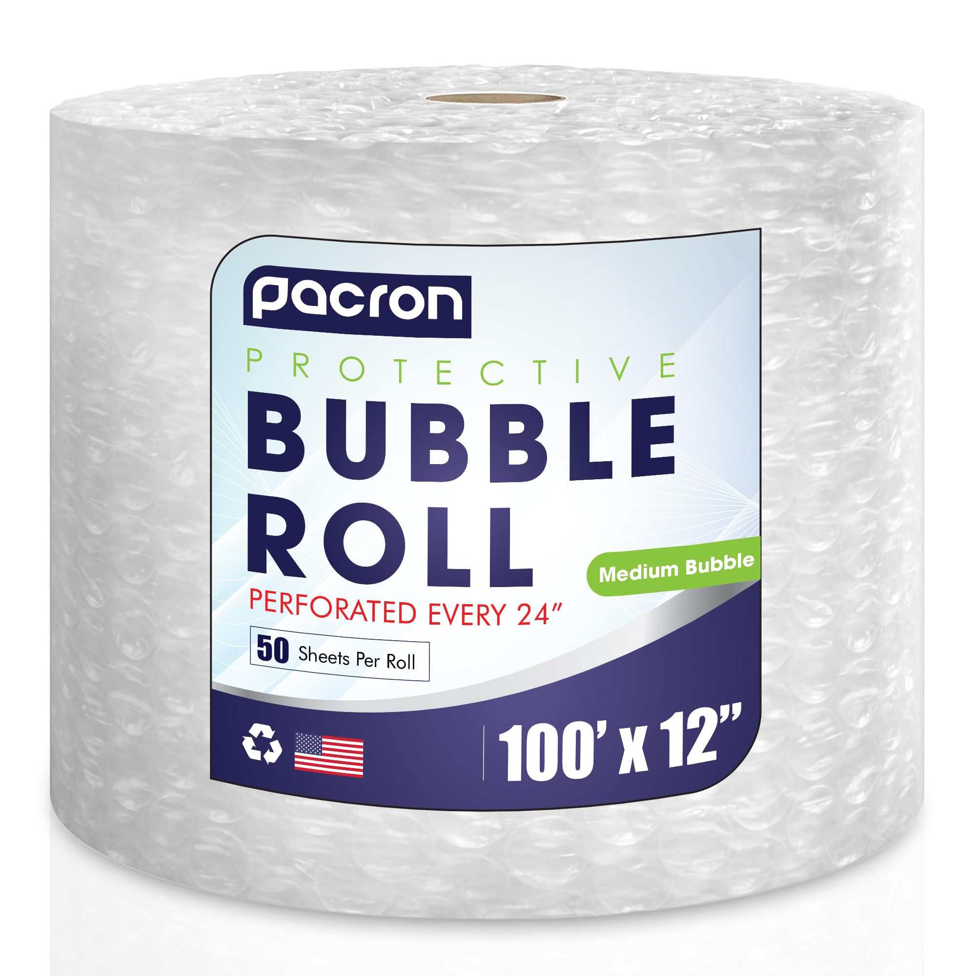Protective Bubble Roll Wrap -100 FT x 12 IN Clear, 5/16" Dense Medium Bubble Cushioning for Fragile Items, Dish Packing & Packaging Supplies Shipping
