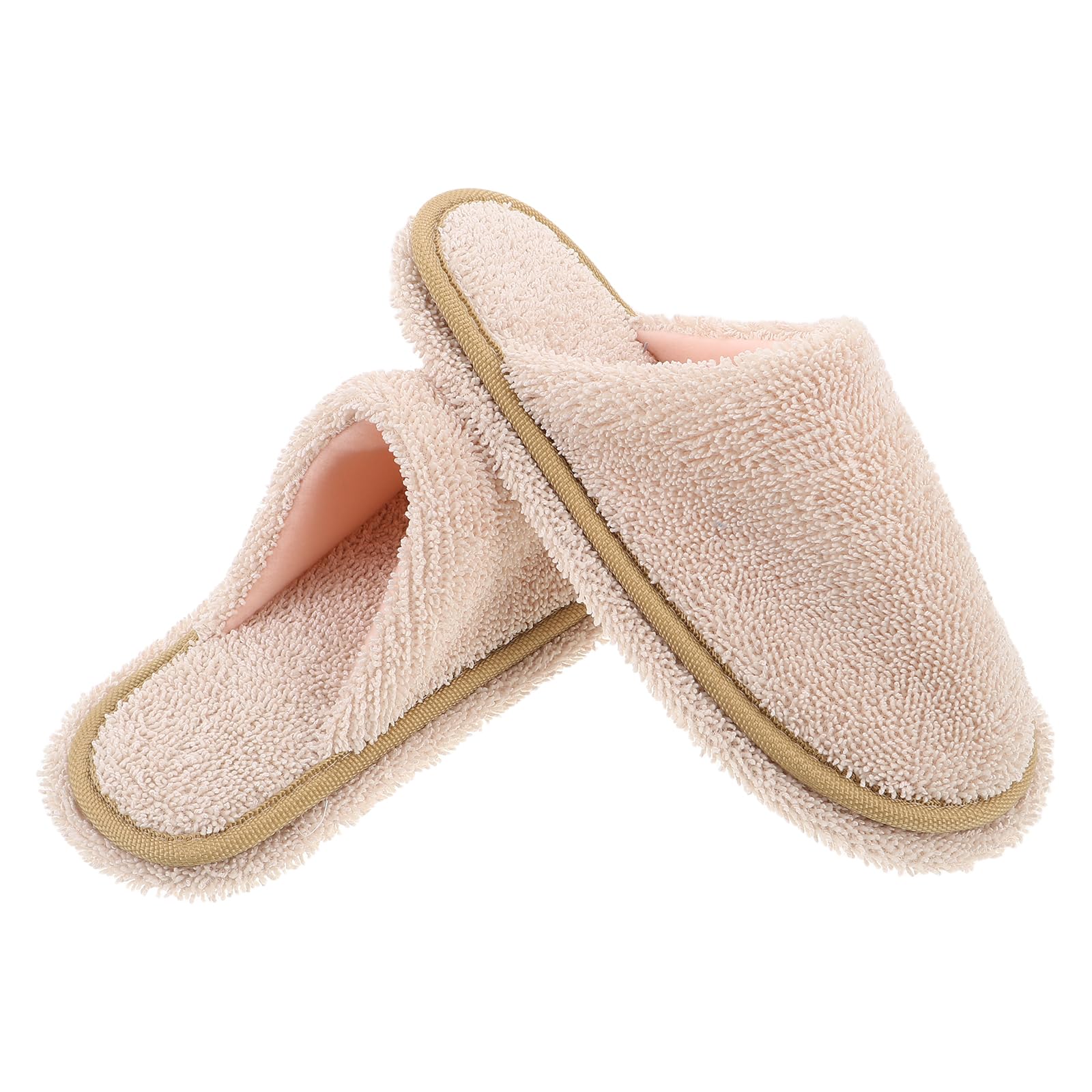 Zapatillas de Limpieza Reutilizables para Barrer el Polvo Mopas Desmontables en Talla M (38-41) Beige, Ideales para Pisos de Madera y Azulejos