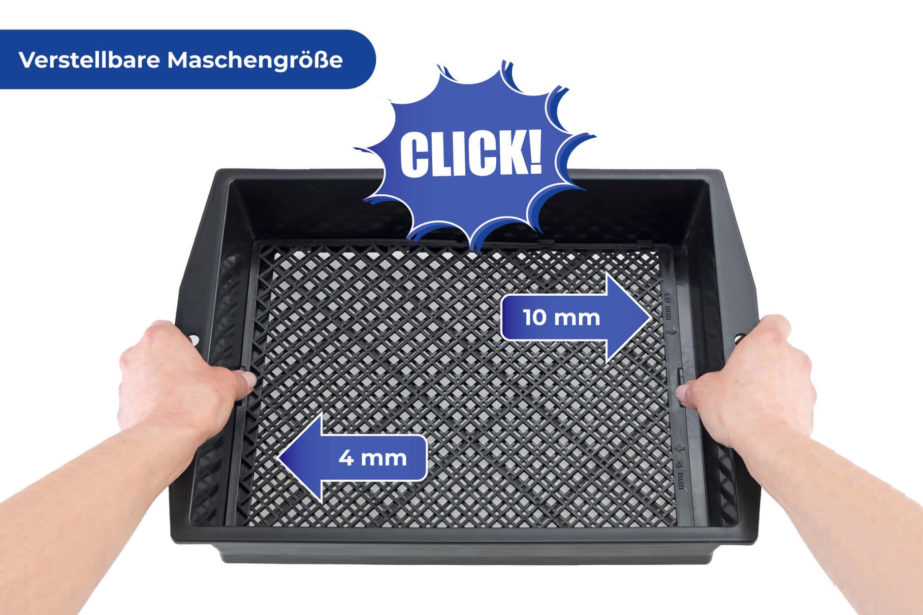 Maximex Tamis de jardin avec passoire réglable, tamis de jardin avec surface extra large pour filtrer les pierres, les racines et les feuilles, aide au jardin pour la récolte