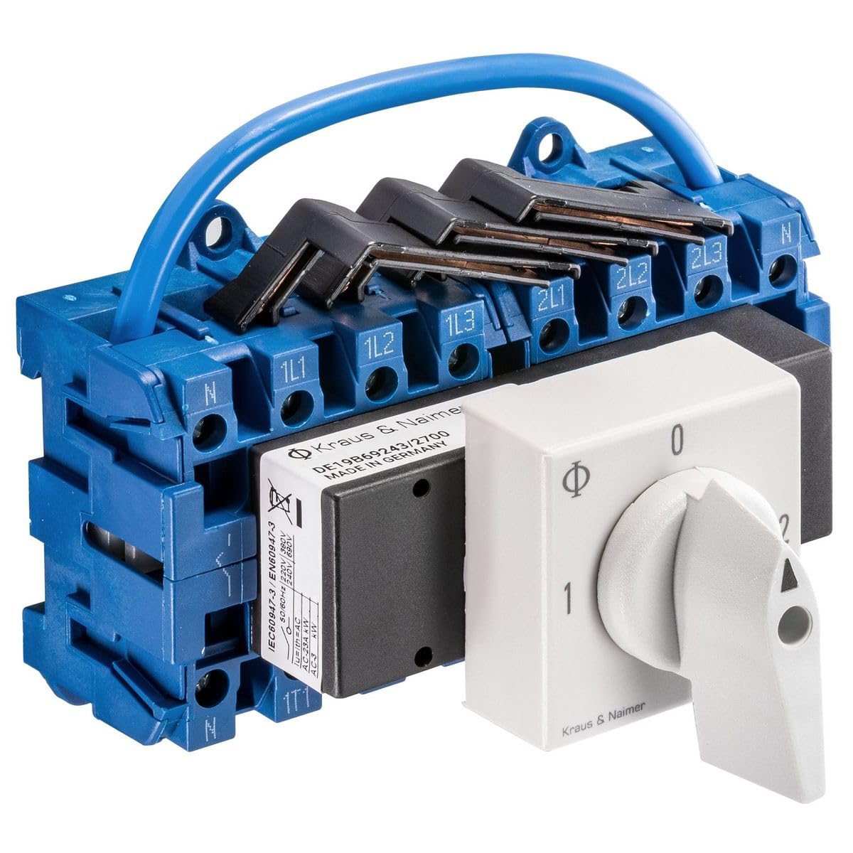 Kraus & Naimer KG20A T904 VE2 - Conmutador (4 pines, 25 A, con posición 1 0 y 2, fijación a presión)
