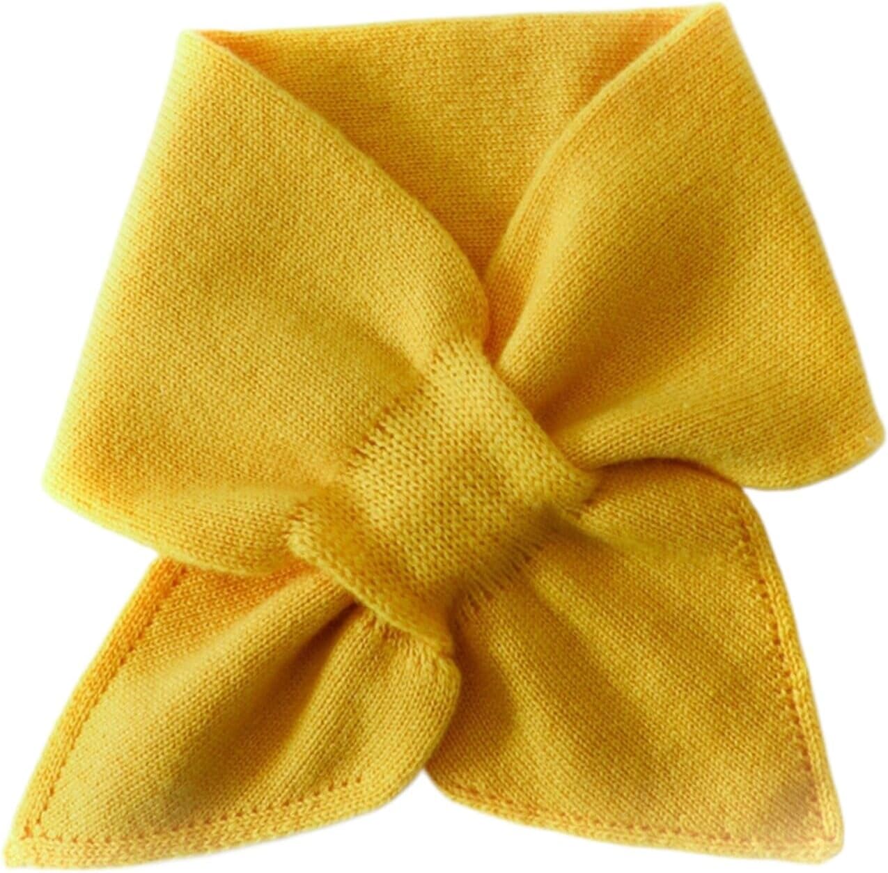 Cashmere Scarf Women Fall and Winter Short Bow Cross Small Neck Scarf Neck Protector Knitted Warm Neck Cover (Color : Medium Camel, Size : Talla �nica)