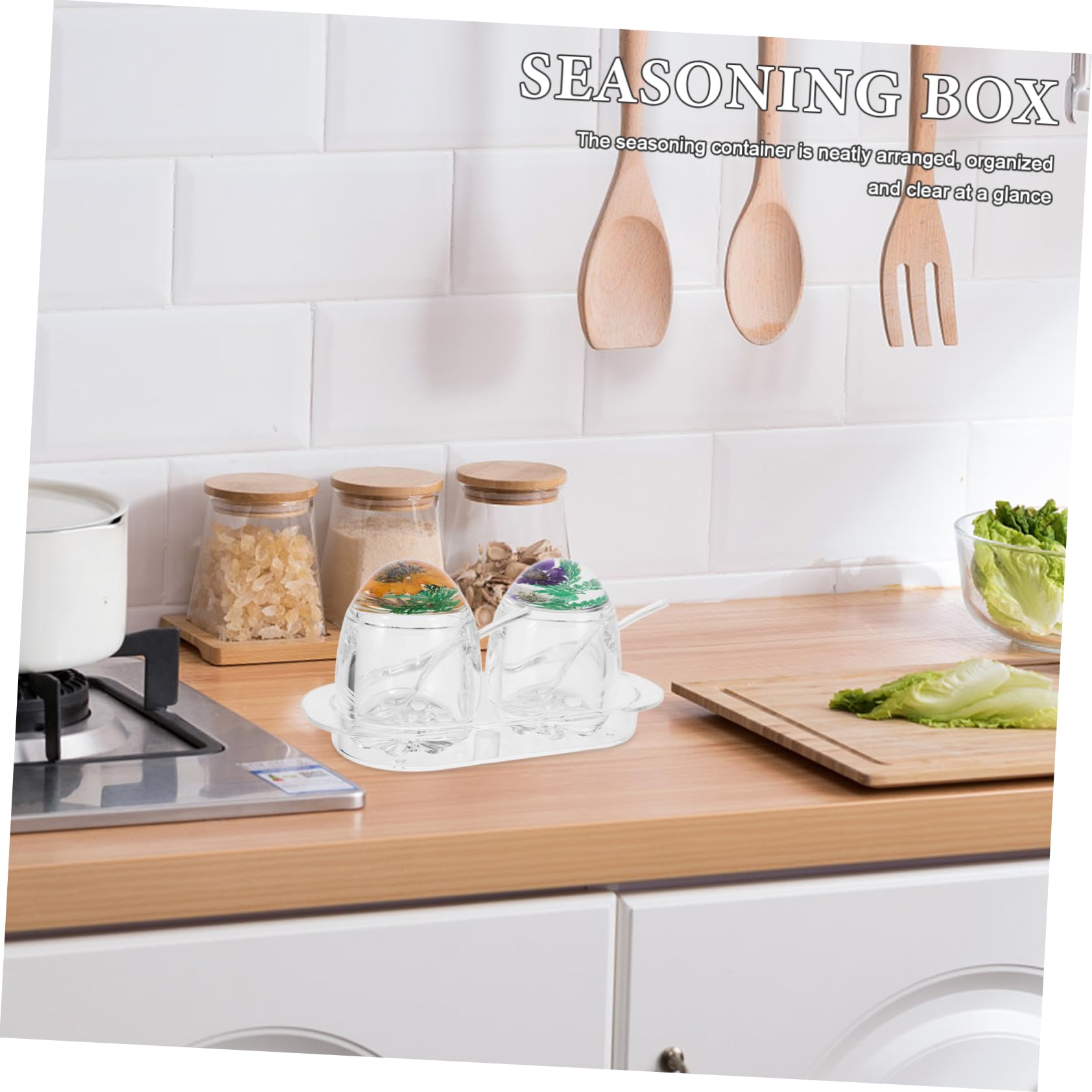 Contenitore Spezie da Cucina in Acrilico Coperchio