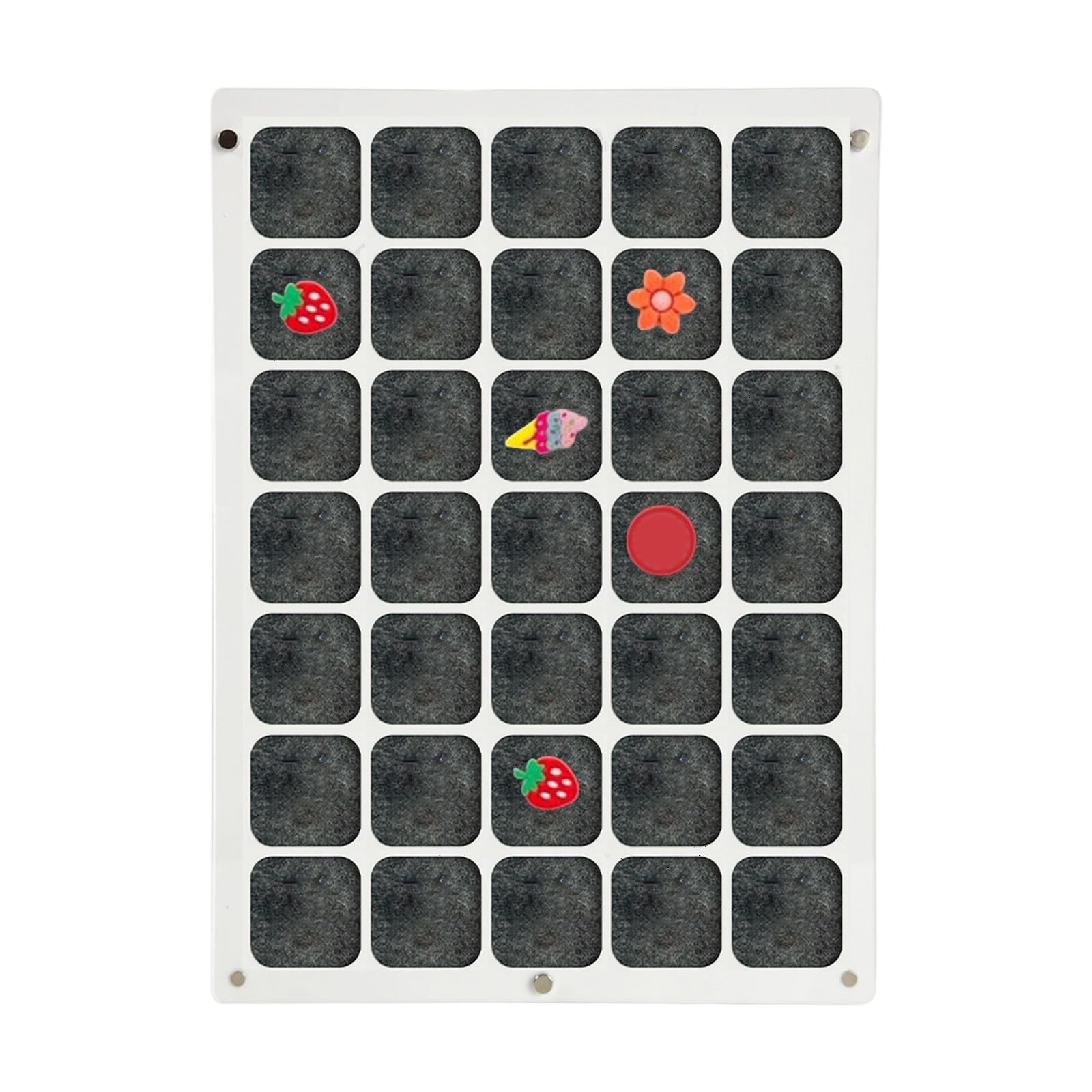 Professionelle emaillierte Pin Organizer, 35 Fächer, transparente, stabile Acryltafel mit abnehmbarer Abdeckung für Sammlungen, Pin Organizer, wandmontierbar
