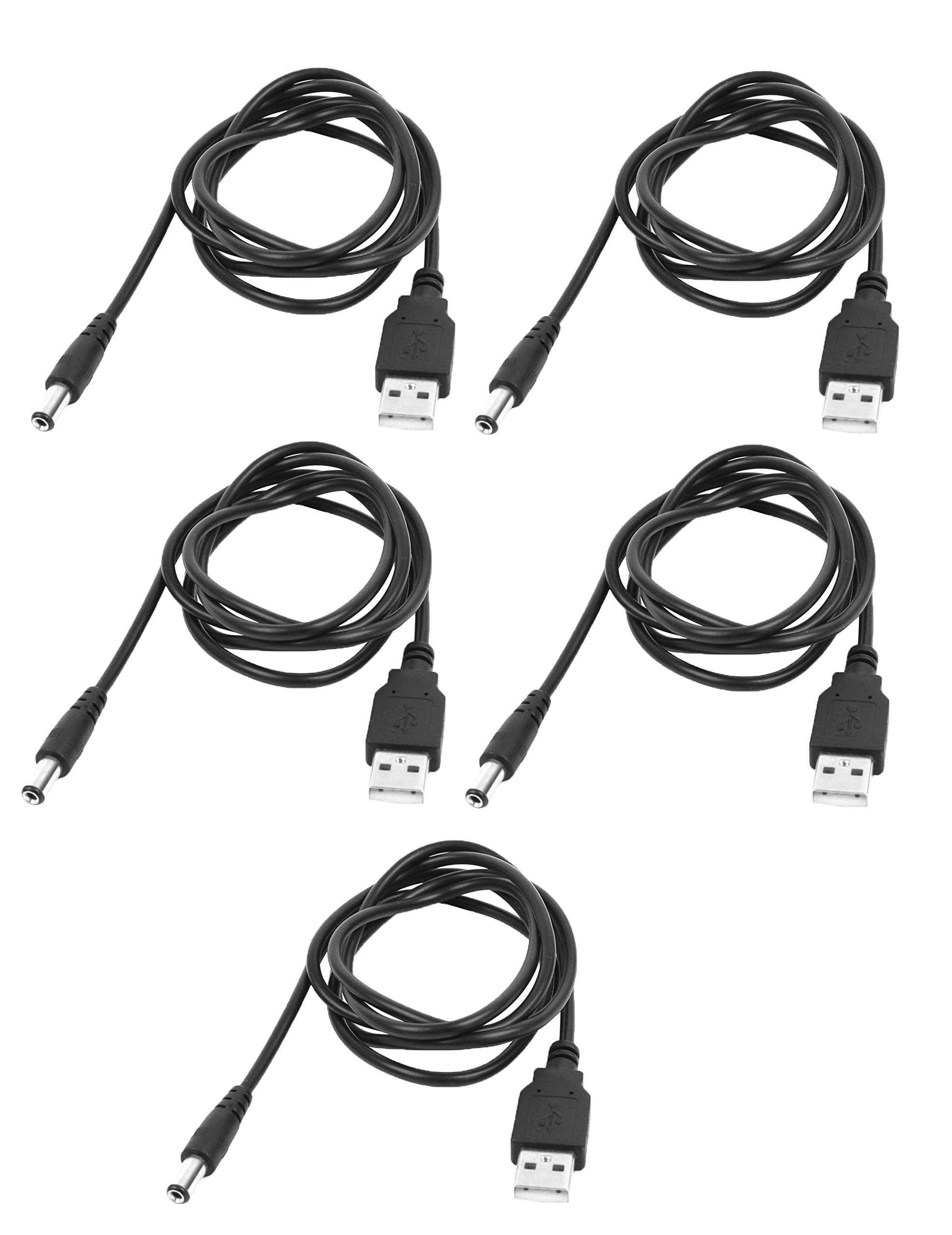 INVENTO 5pcs 70cm 0.7mtr Long USB 2.0 Male Plug to 5V DC Barrel Power Jack Male 5.5mm x 2.1mm Cable Cord (B07N8CWW4G) Amazon Price History, Amazon Price Tracker