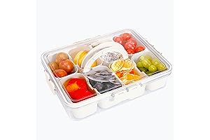 Divided Serving Tray with Lid and Handle: The Ultimate Snackle Box Charcuterie...