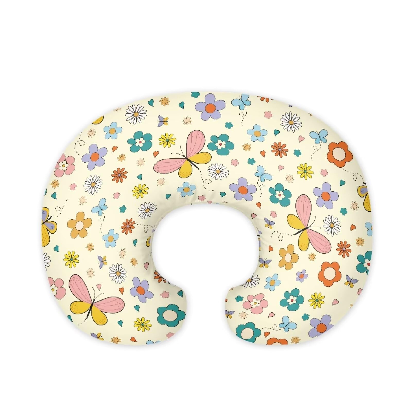 Hechitok Cartoon Butterfly Nursing Pillow Cover Breast Feeding Pillow Support Positioner Lounger Slipcover for Baby Boy Girl Newborn Infant