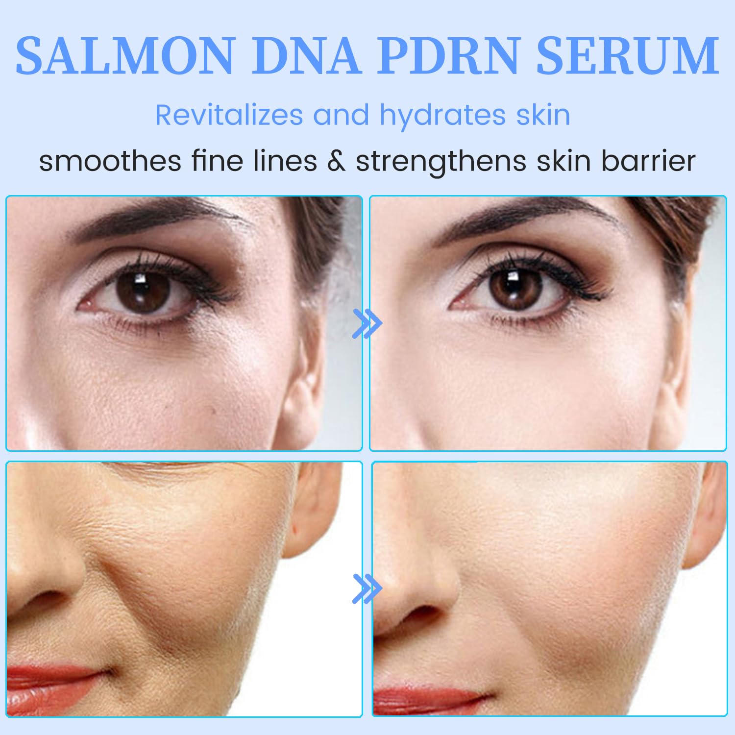 Salmon DNA Serum, Pdrn Salmon DNA, 5000ppm Salmon Egg DNA Ampoule, Salmon Water Light Anti-Wrinkle Essence, 2000ppm Collagen, Glutathione, Niacinamide, 0.05 Fl.Oz X 30 (Unscented-2pcs)