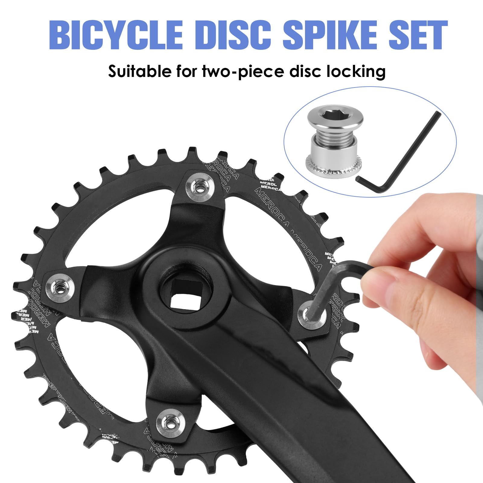 Tornillos para Platos de Cadena con Llave Allen, Individuales y Dobles para MTB Bicicletas Carretera, Piezas Repuesto Kettenblatt