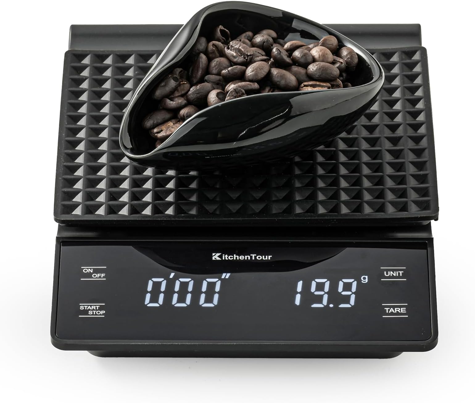 KitchenTour Coffee Scale with Timer 3kg/0.1g High Precision Pour Over Drip Espresso Scale with Back-Lit LCD Display (Batteries Included)
