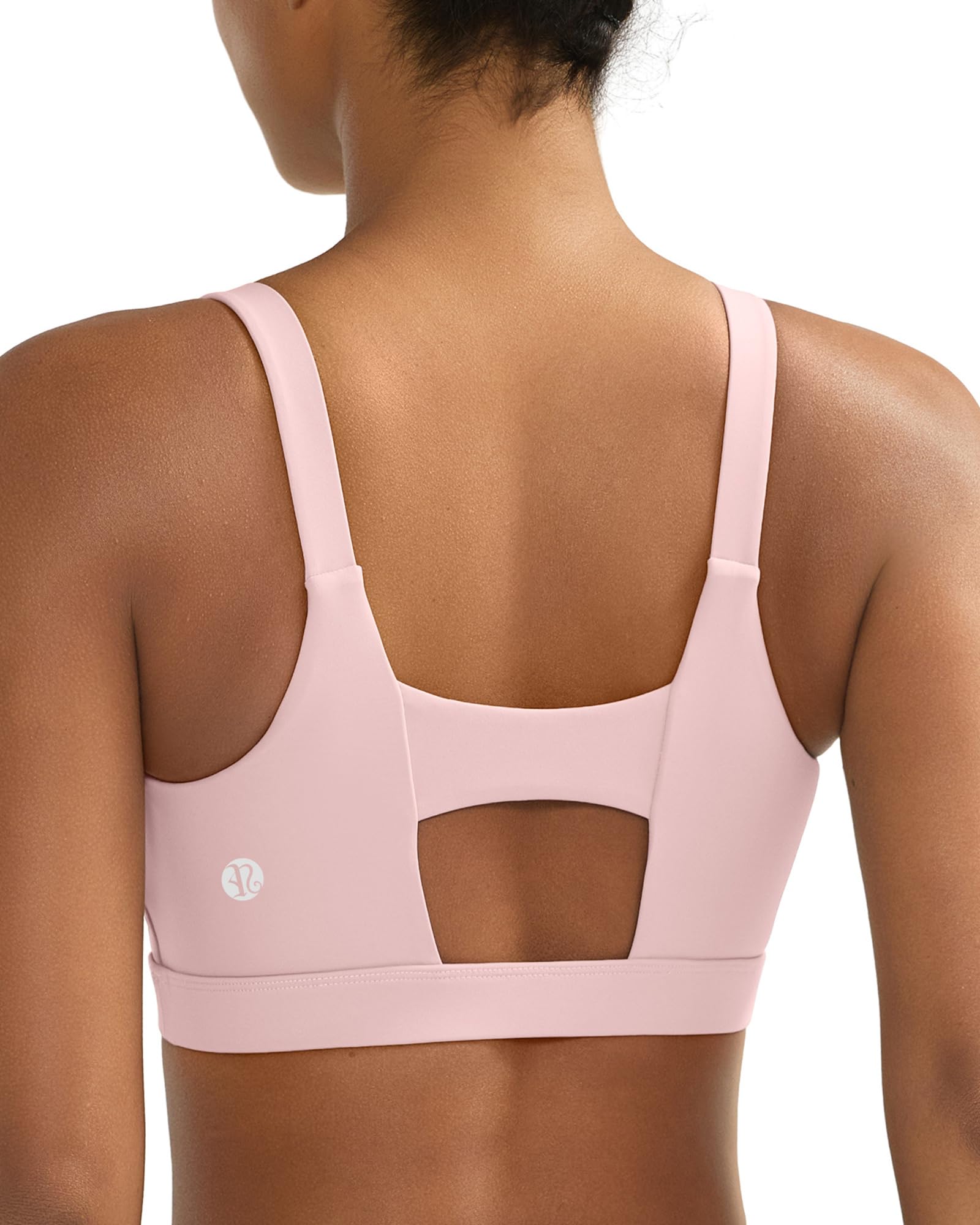 RUNNING GIRL Sports Bra for Women High Support, Molded Cup High Impact Sports Bras for Women Large Bust(3050_Pink_L)
