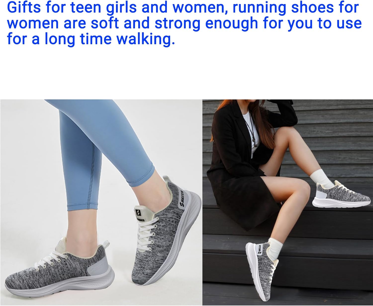 Beita Running Shoes for Women Non Slip Walking Sneakers Breathable Sports Shoes for Gym Travel Work Food Service Platform Comfortable All Day Lightweight