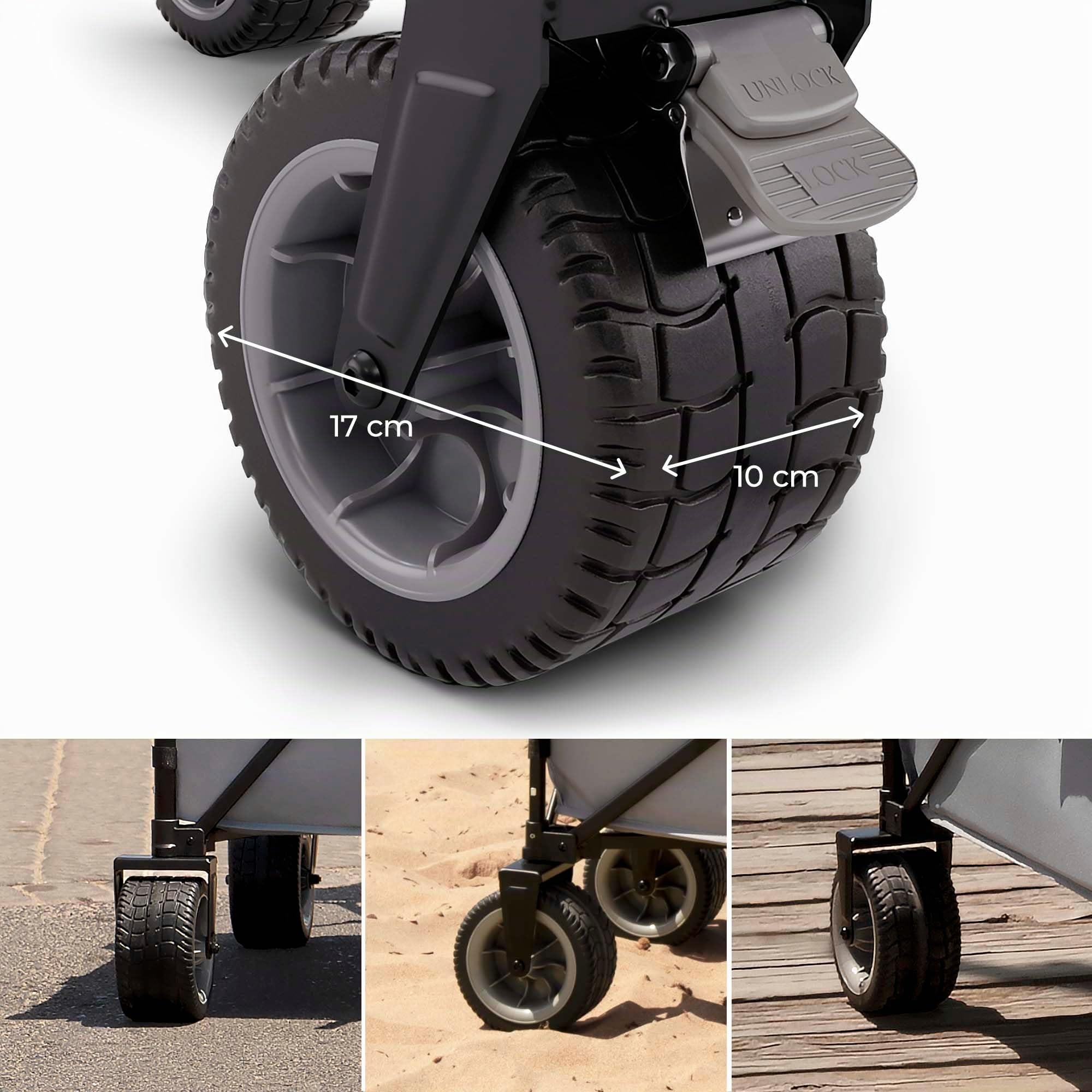 Kinderkraft ROLLSTER, Chariot de Transport Pliable, capacité de 130 litres, capacité de Charge de 100 kg, Poids léger 10,3 kg, Gris