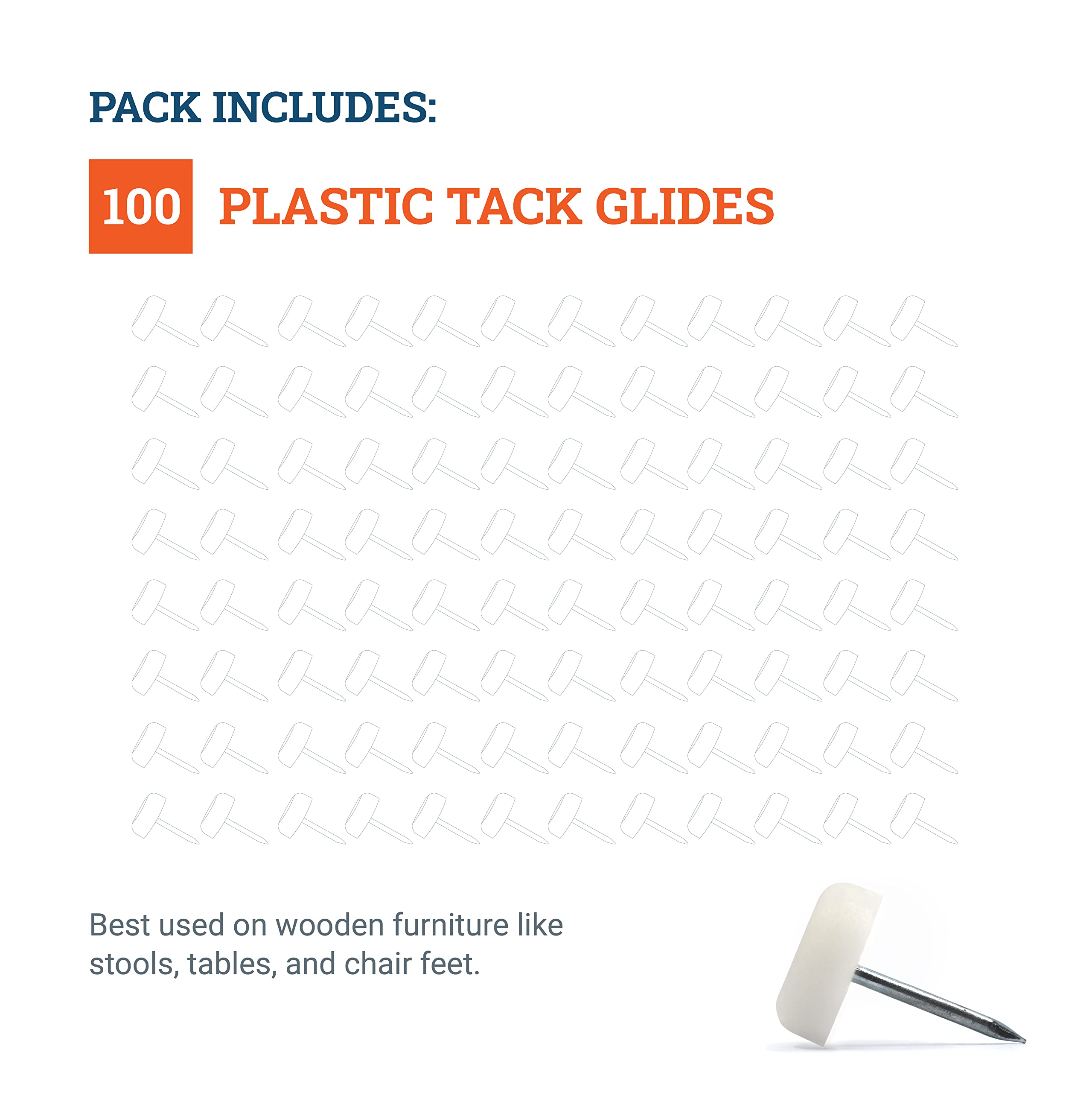 Almohadillas antideslizantes de plástico para patas de muebles de madera, 100 unidades de 100 unidades de ancho x 1/4 pulgadas de grosor