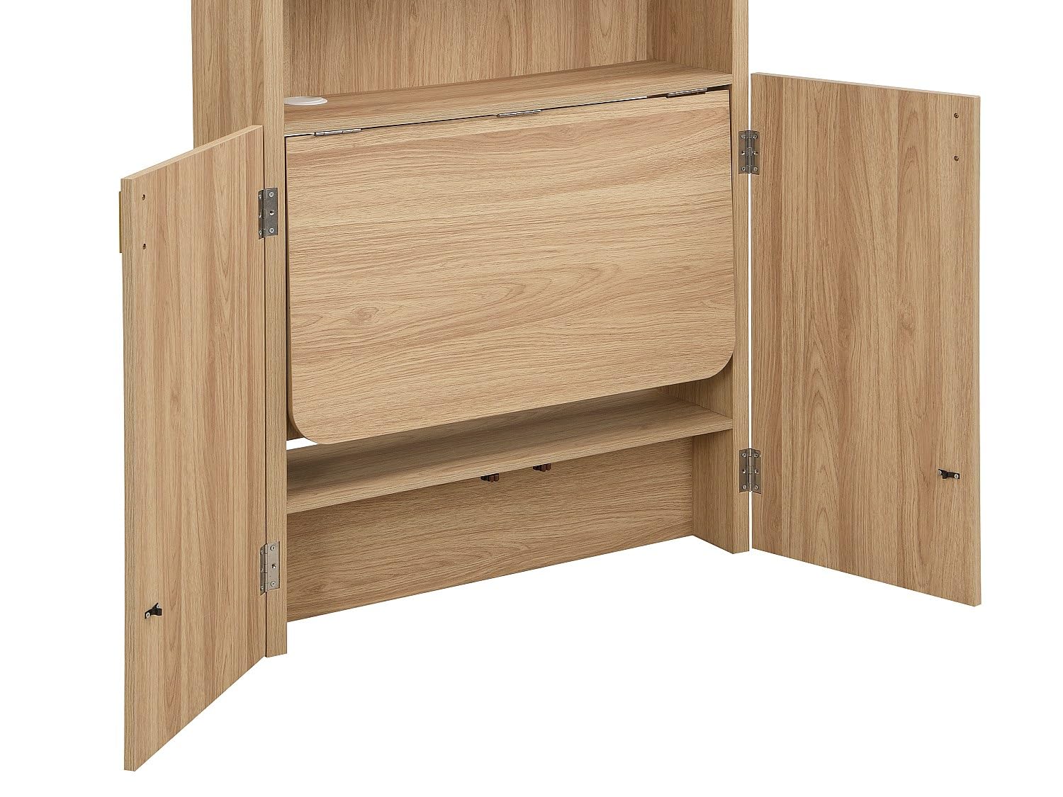 Vente-unique - Bureau bibliothéque – Coloris : Naturel - LYMIAR - avec Rangement