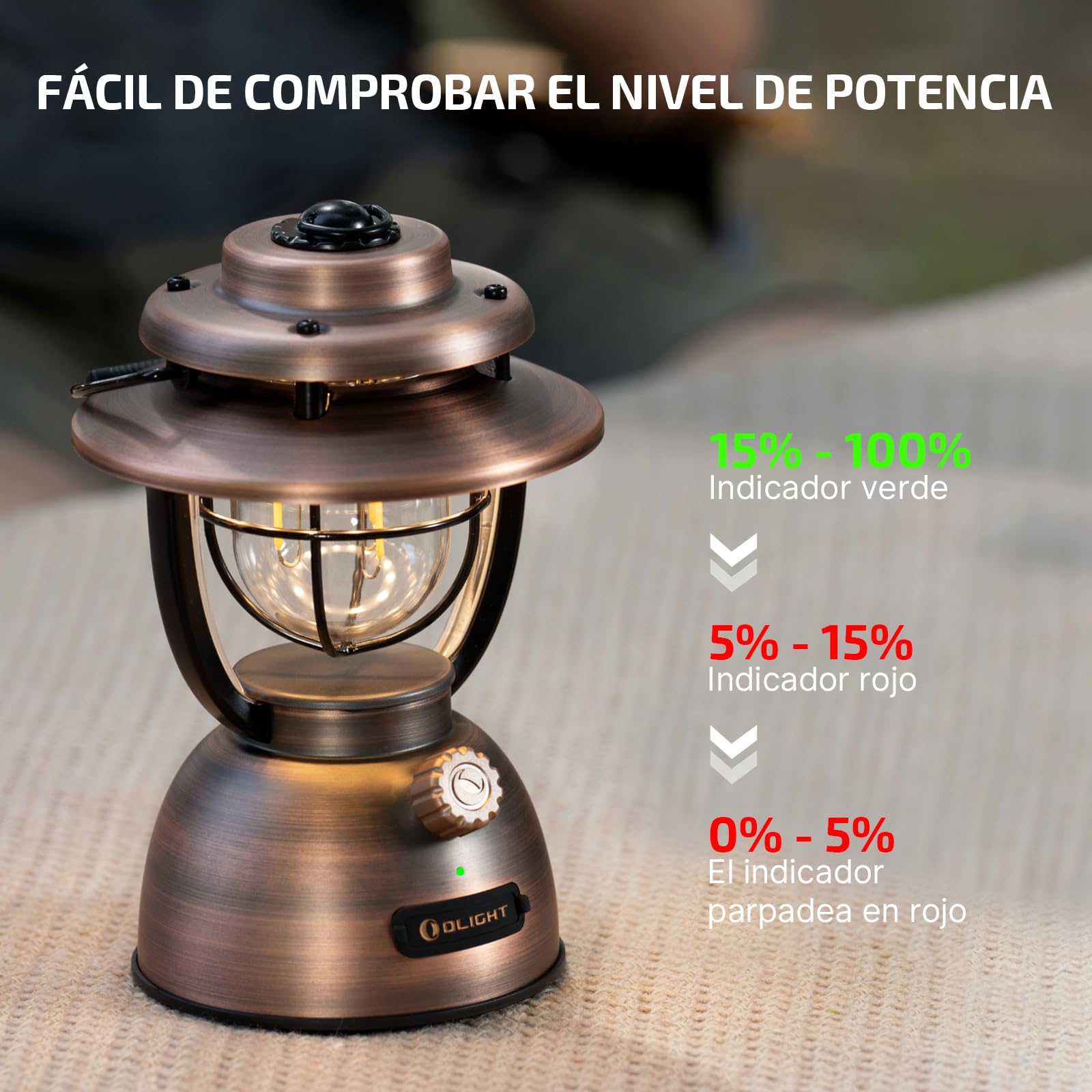OLIGHT Olantern Classic 2 pro Smart Linterna Camping Recargable 300LM con Recargable por USB Impermeable IPX5 Lámpara de Emergencia 2 Modos de Iluminacion Farol para Trabajar y para Exteriores Camping