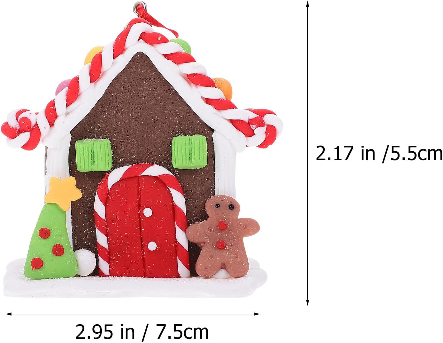 Delicate Xmas Pendant Christmas Adornment Polymer Clay House
