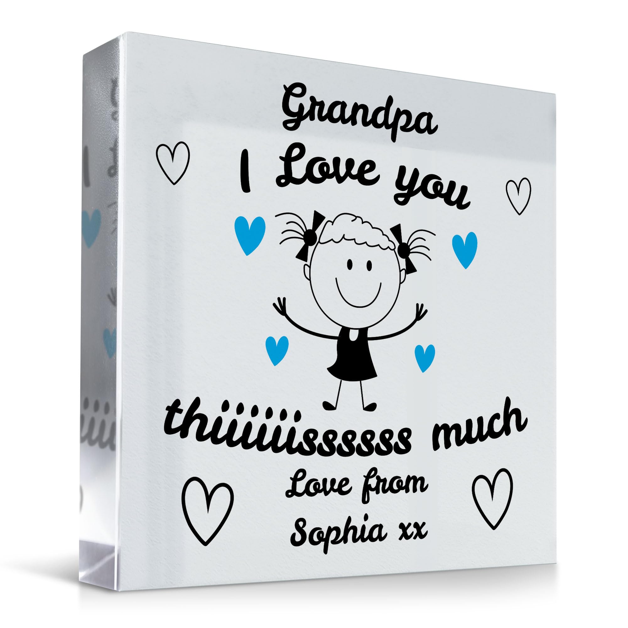 Red Ocean Gift For Grandpa Grandad I Love You This Much From Granddaughter Personalised Plaque Grandad Grandpa Birthday Gift Fathers Day Gift For Grandad Love Gift Novelty Gift For Grandad Grandpa