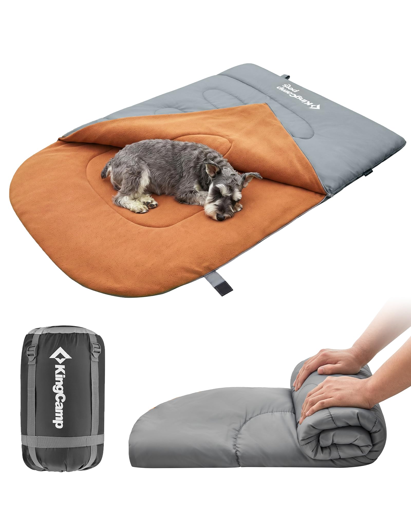 KingCamp Hundeschlafsack,2-in-1 Hundedecke & Hundematte | Weiches Fleece,Wasserabweisend,110x70cm, Leicht Verstaubar für Drinnen & Draußen Camping
