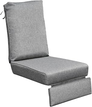 وسادة بديلة للاستلقاء الداخلي والخارجي من ATR ART TO REAL، أريكة كرسي أثاث الفناء، وسادة قابلة للغسل، مقعد عميق، محمي من الأشعة فوق البنفسجية، محمي من التلاشي وطارد لانسكاب الماء، يمكن استبدال الغطاء باللون الرمادي