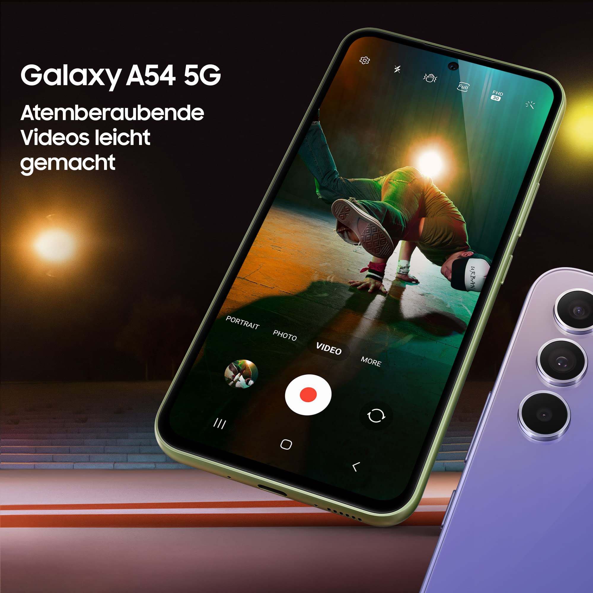 Samsung Galaxy A54 5G, Android Smartphone, 6,4 Zoll Dynamic AMOLED Display, 5.000 mAh Akku, 128 GB/8 GB RAM Handy in Awesome Graphite inkl. 30 Monate Herstellergarantie [Exklusiv bei Amazon]