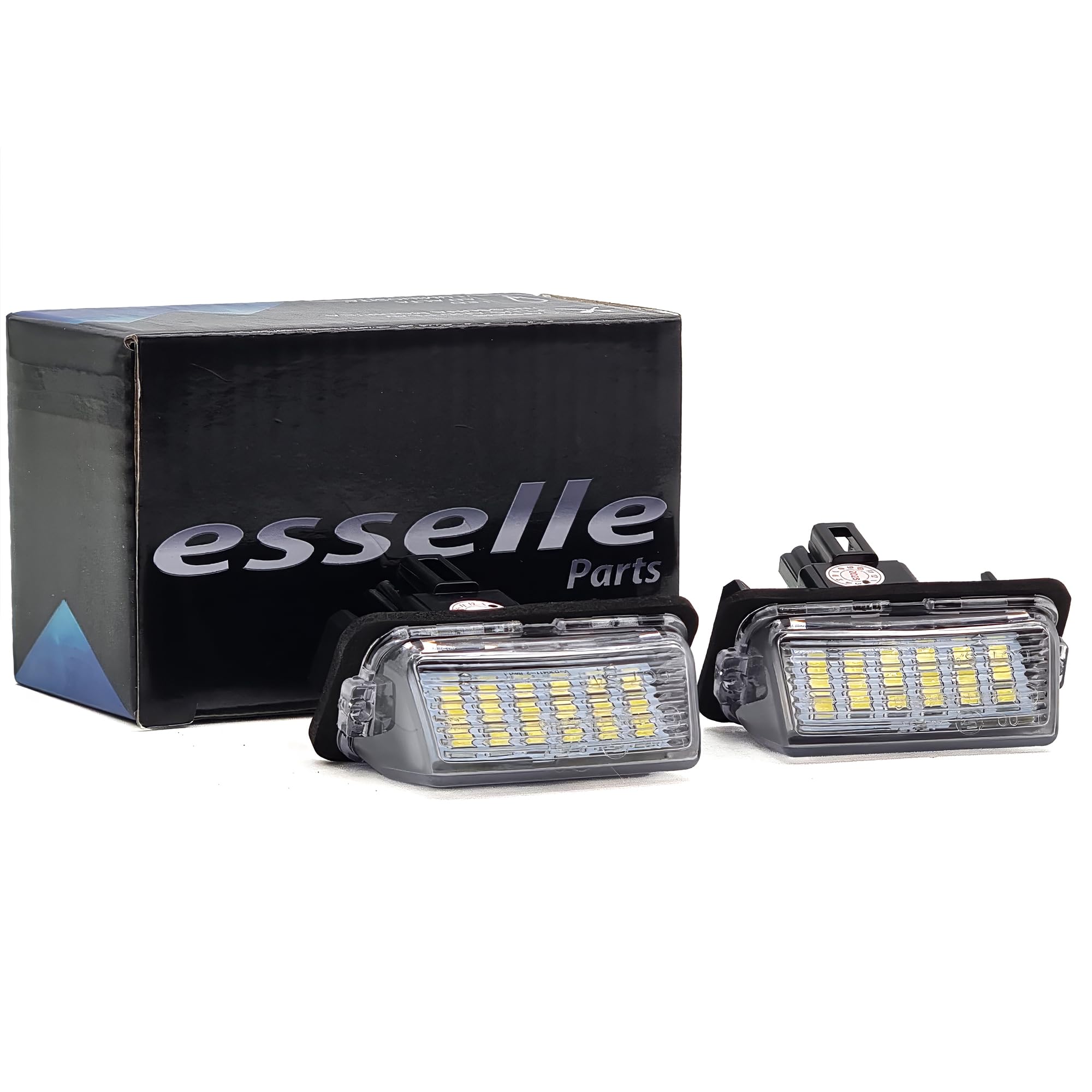 Placchette Luci Targa LED Compatibili con Toyota Auris MK2, Avensis 3, C-HR MK2, Verso S, Yaris 4, Cross, 18 SMD CANBUS 6000K Bianco Ghiaccio Plug & Play Nessun Errore
