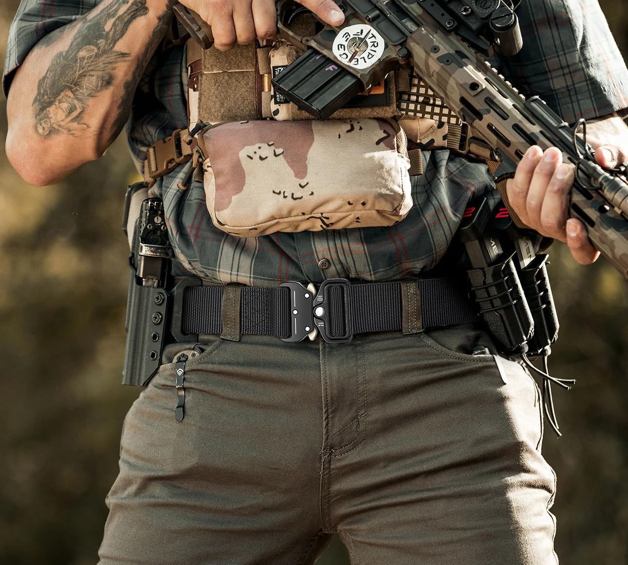 3 Packs Tactical Belt, Military Style Webbing Riggers Web Belt Heavy-Duty Quick-Release Metal Buckle Belt for Men - Image 6