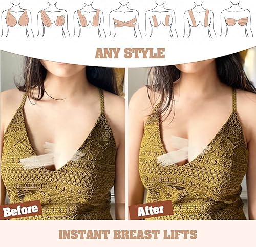 Miniatura 10 de Boob Tape Boobytape 3 Extra Wide Bob Tape for Large Breasts XL Breast Lift Tape w 2pcs Reusable Nipplecover Adhesive Bra