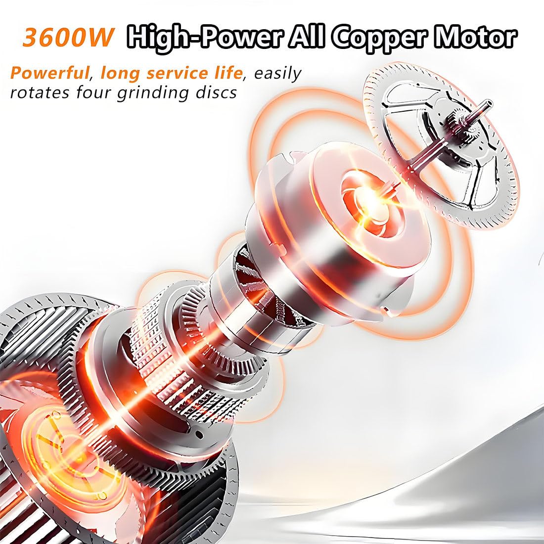 Set Levigatrice Cemento 4 Teste,con Luce LED,3600W Piallatrice Elettrica per Cemento,6 velocità Regolabili,per Marmo,Granito,Piastrelle WithExtensionrod