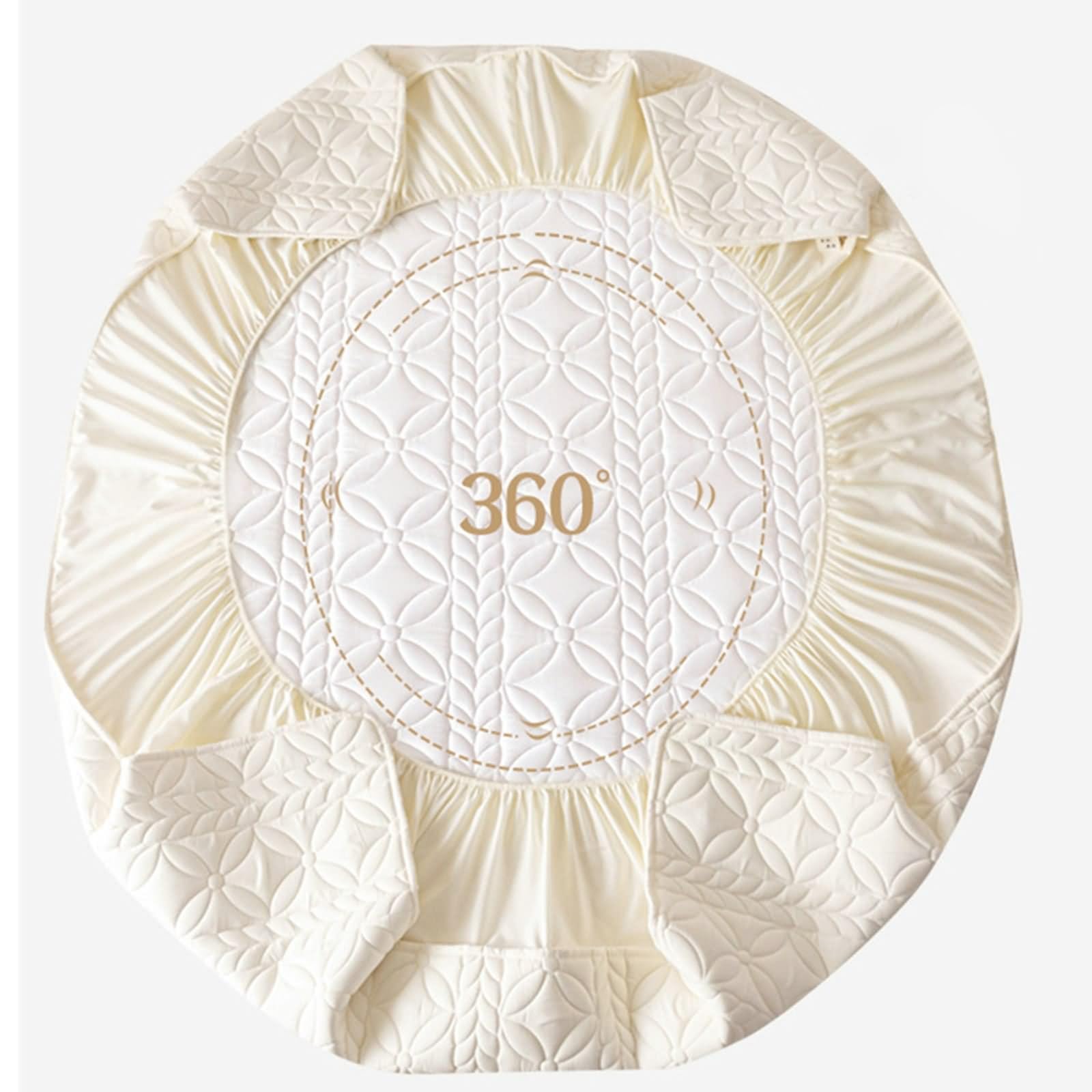 Bettlaken Topper, Bed Sheets Aesthetic Beige Weiß Blumen Weizen Muster Gewaschene Baumwolle 180x200cm