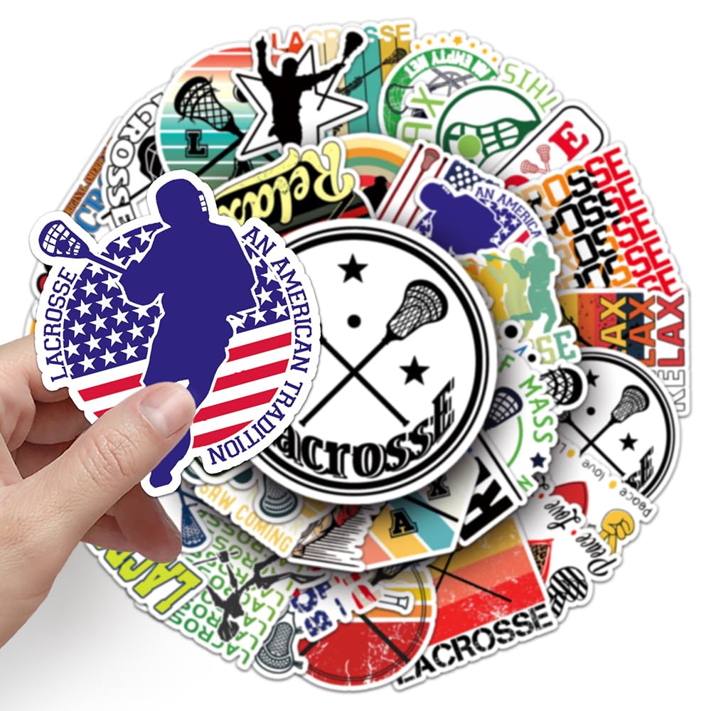 Modern Lacrosse Vinyl Stickers, 50 PCS Waterproof Graphic Sport Icon Decals for Laptops Scrapbooking, Journals, Notebooks - Image 4