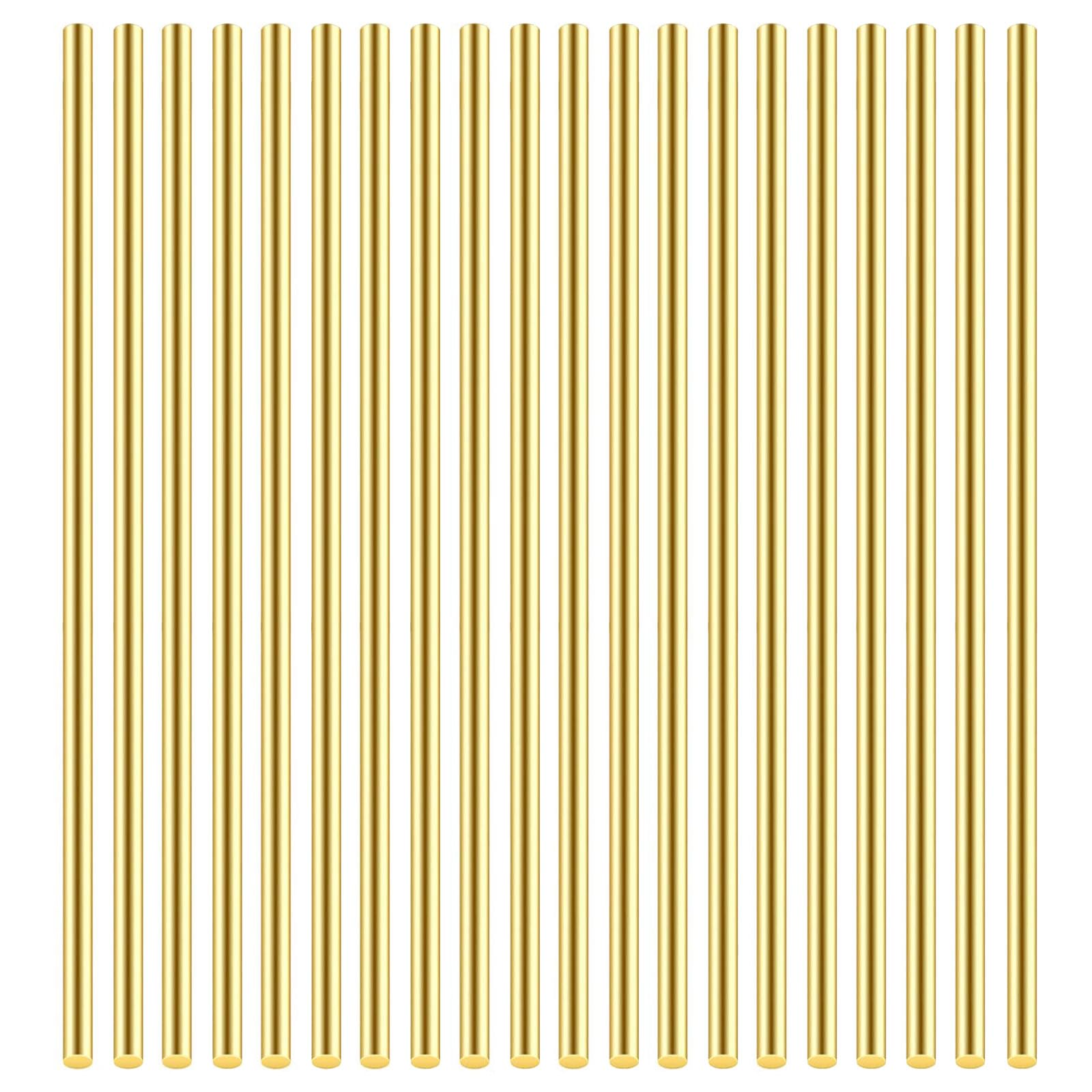 Barras de Latón, Barra Sólida Redonda de Latón, 500mm de Longitud, para Hardware, Bricolaje, Modelos de Coches, Aviones, Barcos, Barcos,20 Pcs 2.6 mm