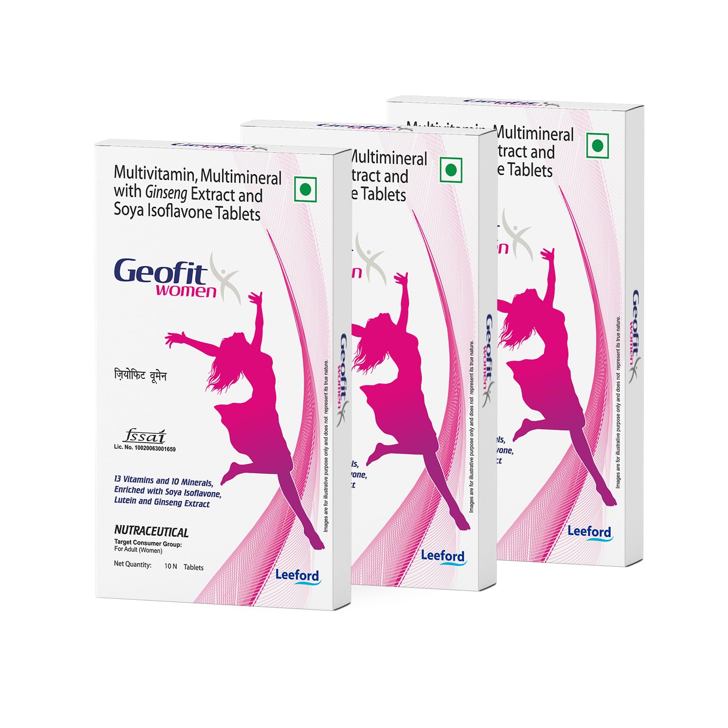 Geofit Multivitamin Tablets for Women | With Vitamin C, B3, E, D2, Isoflavone, Ginseng Ext. & 10 Mineral Blend | For Daily Energy, Immunity & Metabolism Support | Pack of 3 (Each 10 Tablets)-image-43