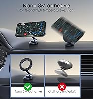 Vista 3 de JUHOO Soporte magnético giratorio y retráctil, compatible con iPhone 15, 14, 13, 12, Pro, Mini, MagSafe